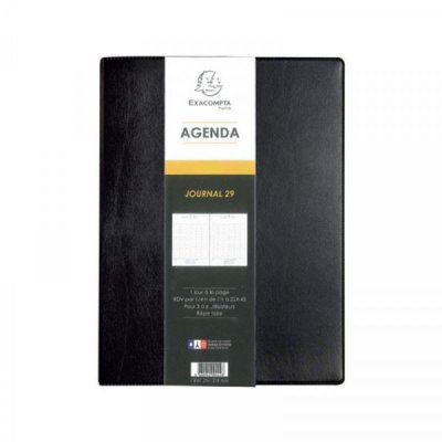 EXACOMPTA Agenda 2023 journalier Journal 29-1 Barbara 21 x 29,7 cm Janvier &agrave; d&eacute;cembre Noir