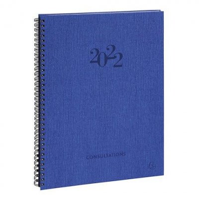Agenda Consultation W semainier - Ann&eacute;e 2022 - 21 x 29,7 cm - Bleu -