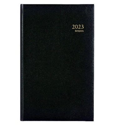  Agenda Journalier 2023 Banquier Large - 17 X 27 Cm - Noir - Brepols