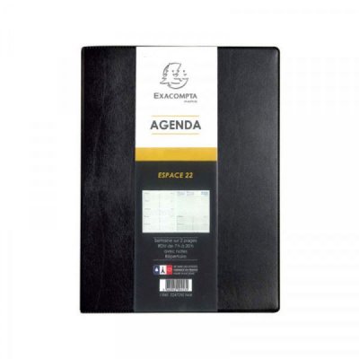 EXACOMPTA Agenda semainier  Espace 22 Barbara - 18 x 22,5 cm - noir - 2024