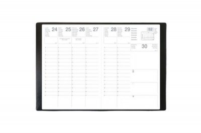  Agenda semainier Pluton 9 X 13 cm 1S/2P Noir