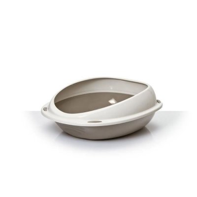 AIME  Bac a litiere ovale - Avec rebord amovible - Pour chat