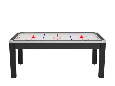  Air Hockey Nord convertible en table &agrave; manger - 8 personnes - noir grain&eacute; surface blanche