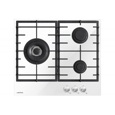 AIRLUX  ATV63TWH Table de cuisson au gaz Blanc verre - 3 foyers