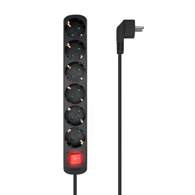 AISENS  Power Strip 6 Outlets With Switch Argent&eacute;