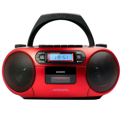 AIWA  Boombox Bbtc-550mg Cassette/cd/usb/bt/mp3 Radio Rouge,Noir