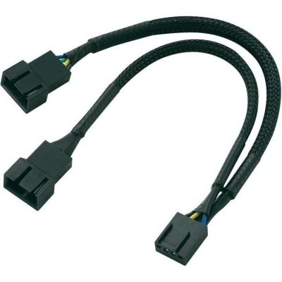 AKASA   pwm y-kabel gesleevt - 15cm noir
