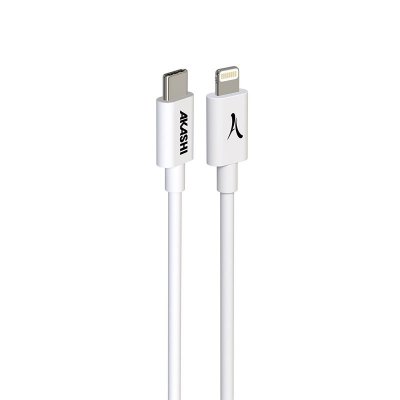 AKASHI  Cable 3 Metres Usb Type-C Vers Lightning Mfi Apple - Blanc