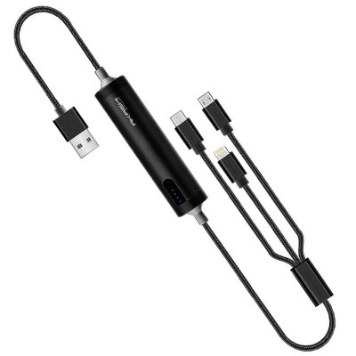 AKASHI  C&acirc;ble USB 3 en 1 avec fonction batterie de secours 2600 mAh