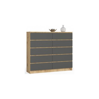 AKORD Commode K-140 avec 10 (2 x 5) tiroirs, L138 x H121 x P40 cm, Poids 75 kg