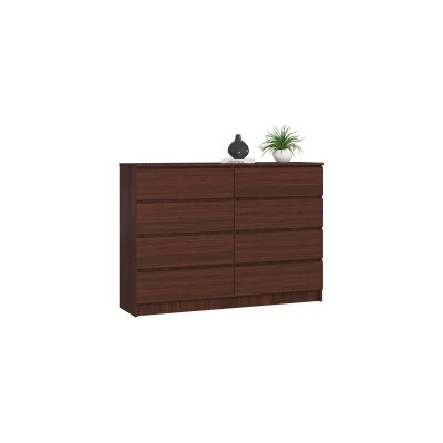 Akord - Commode K140 Weng&eacute; 138 cm 8 tiroirs fa&ccedil;ade Weng&eacute; 138x40x99 cm