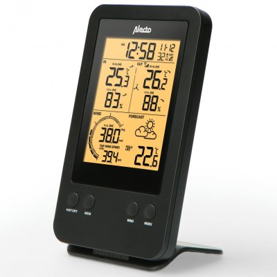 ALECTO  Statio m&eacute;t&eacute;o sans fil WS-3400 14 cm Noir