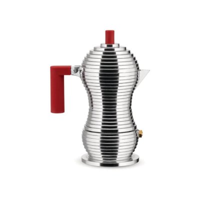 ALESSI  - Machine &agrave; expresso Pulcina, 15 cl, argent / rouge