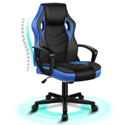 ALFORDSON  Fauteuil de Jeu Course Bureau Ergonomique Pivotant Ordinateur Bleu