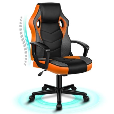 ALFORDSON  Fauteuil de Jeu Course Bureau Ergonomique Pivotant Ordinateur Orange