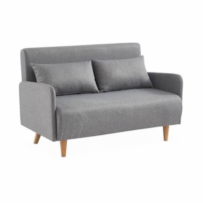 SWEEEK Alice'S Garden Canap&eacute; convertible en tissu gris clair l Alice's Garden