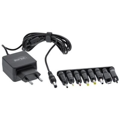 INLINE Alimentation Universal, 5V / 15W, avec 8 prises interchangeables, Micro-USB, USB-C
