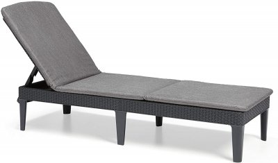 KETER ALLIBERT Bain de soleil JAIPUR - imitation resine tressee - Gris