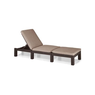 ALLIBERT BY KETER Allibert by - Daytona - bain de soleil - r&eacute;sine imitation rotin tress&eacute; - marron - dossier r&eacute;glable