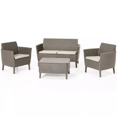 KETER Allibert Jeu de canap&eacute;s de jardin 8 pcs Salemo Cappuccino 236632