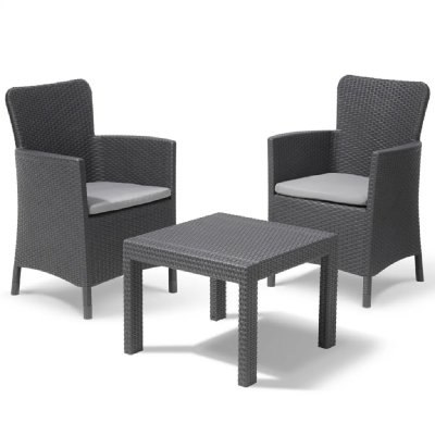 KETER Allibert mobilier d'ext&eacute;rieur 3 pcs salvador graphite 221307 408938
