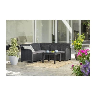 ALLIBERT BY KETER Allibert SanRemo Canap&eacute; d'angle 5 places - Gris Graphite
