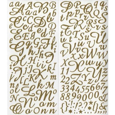 ARTEMIO Alphabet autocollant paillet&eacute; - Or - 177 lettres
