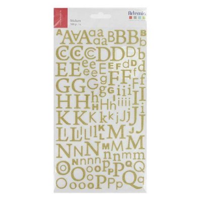 ARTEMIO Alphabet autocollant paillettes dor