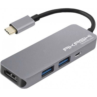 AKASHI Altadif ALTHUB4IN1TC station d'accueil USB 3.2 Gen 1 (3.1 Gen 1) Type-C Acier inoxydable