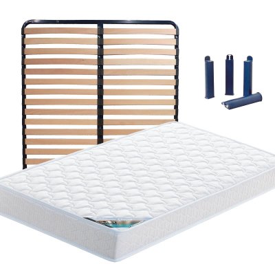 ALTOBUY  - chypre - Pack Matelas + Lattes 140x200 + Pieds - Blanc