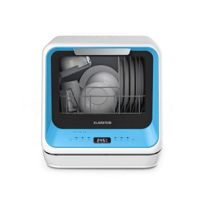 KLARSTEIN Amazonia Mini Lave Vaisselle Compact 7 Programmes 5L R&eacute;servoir ou Raccordement Bleu