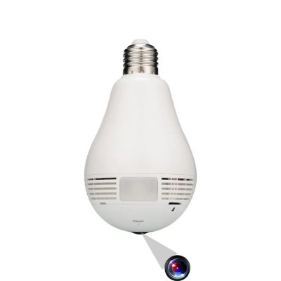 YONIS Ampoule Cam&eacute;ra Espion LED HD Wifi P2P Grand-Angle 185&deg; D&eacute;tection Mouvement