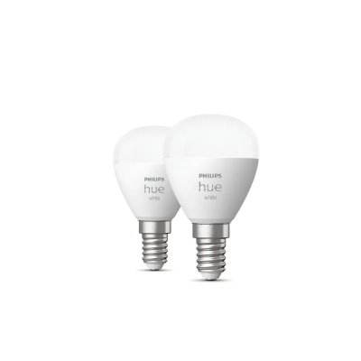 PHILIPS HUE Ampoule connect&eacute;e  White spherique E14 EU x2