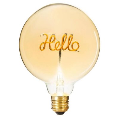 ATMOSPHERA Ampoule d&eacute;corative &agrave; filament ""hello"" 17cm ambre