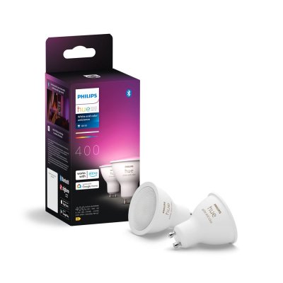 PHILIPS HUE Ampoule Hue connect&eacute;e white & color GU10 6,5W x 2 