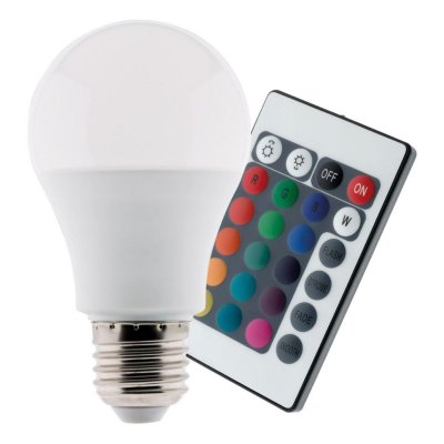 ELEXITY Ampoule LED 7,5W E27 de couleurs RGB avec t&eacute;l&eacute;commande 