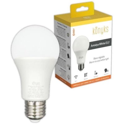 KONYKS Ampoule LED E27 Wi-Fi+BT, 9W, Blanc r&eacute;glable Antalya White E27