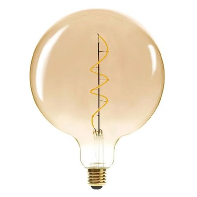 ATMOSPHERA Ampoule torsade &agrave; LED - G 200 6W - Ambr&eacute; 
