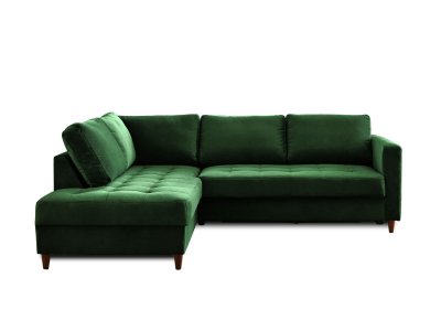 LISA DESIGN Anna - canap&eacute; d'angle convertible - 5 places - style contemporain - gauche couleur - vert