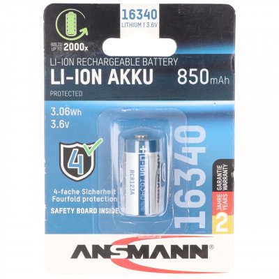 ANSMANN  Pile rechargeable sp&eacute;ciale 16340 Li-Ion 3.6 V 850 mAh