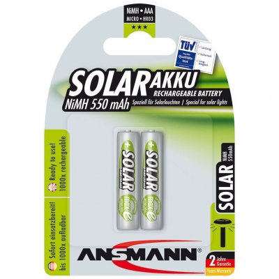 ANSMANN  Solar - Batterie 2 x AAA - NiMH - (rechargeables) - 550 mAh 