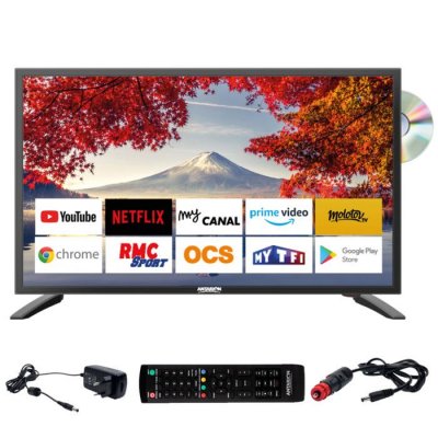 ANTARION  TV LED 19"" 48cm Smart Connect Android 9.0 DVD Int&eacute;gr&eacute; Camping-car