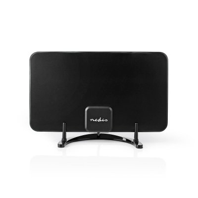 NEDIS Antenne hdtv d'int&eacute;rieur 0 - 25 km gain de 26 db fm/vhf/uhf noire