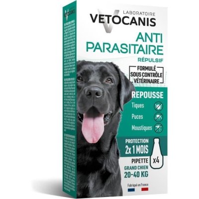 VETOCANIS Antiparasitaire Pour Chien Adulte  - Le Paquet De 4 Pipettes