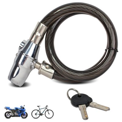 FISHTEC Antivol V&eacute;lo, Moto Cable 80 cm + 2 Cl&eacute;s - Alarme 110 dB
