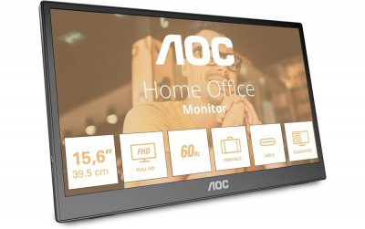 AOC  16T3EA t&eacute;l&eacute;viseur et moniteur portables Noir 39,6 cm 16T3EA