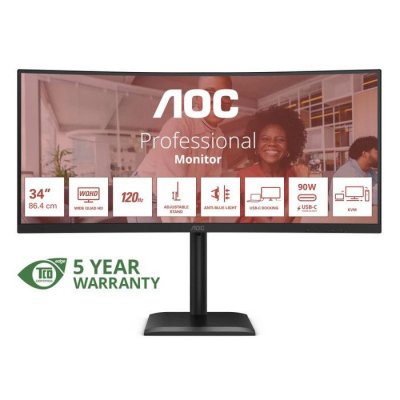 AOC  E4 CU34E4CV &eacute;cran plat de PC 86,4 cm (34"") 3440 x 1440 CU34E4CV