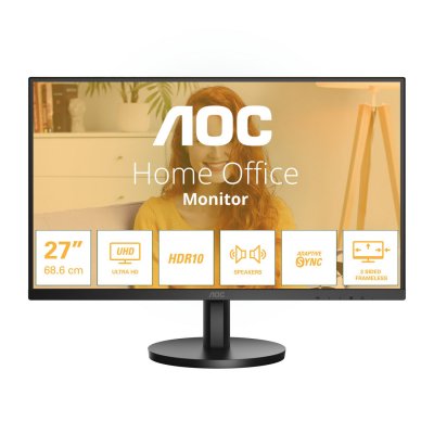 AOC  U27B3A 27" IPS Monitor, 3840x2160, 60Hz, 4ms, 2x HDMI, Display Port, Speakers