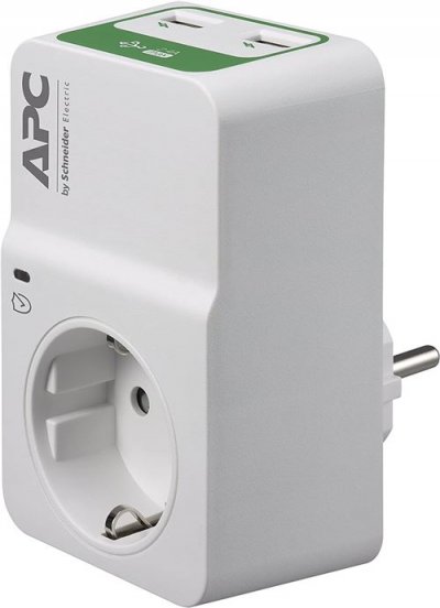 APC  Essential Surgearrest 1 Outlet 230v+2 Port Usb Blanc
