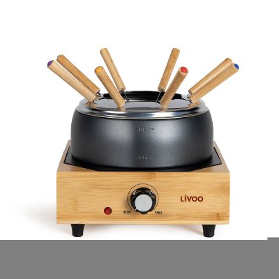 LIVOO Appareil &agrave; fondue &eacute;lectrique  DOC287 800 W Noir et bois